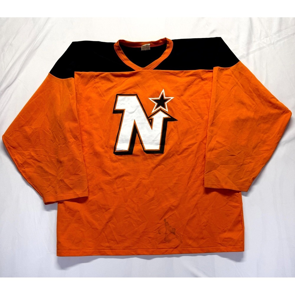 Minnesota North Stars Jersey‎ Mens XL Orange Athletic Knit Ice Hockey NHL #11